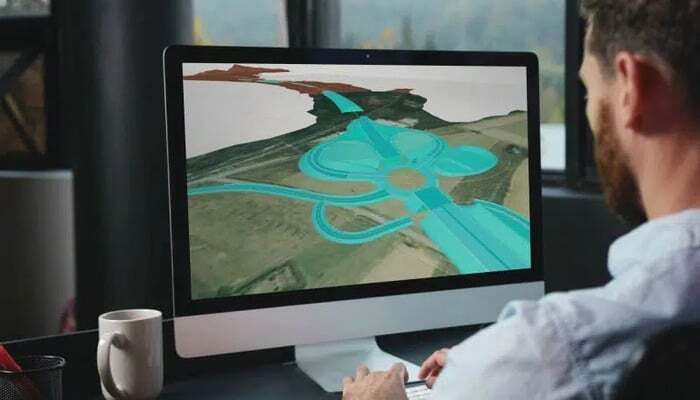 A civil engineer using BIM